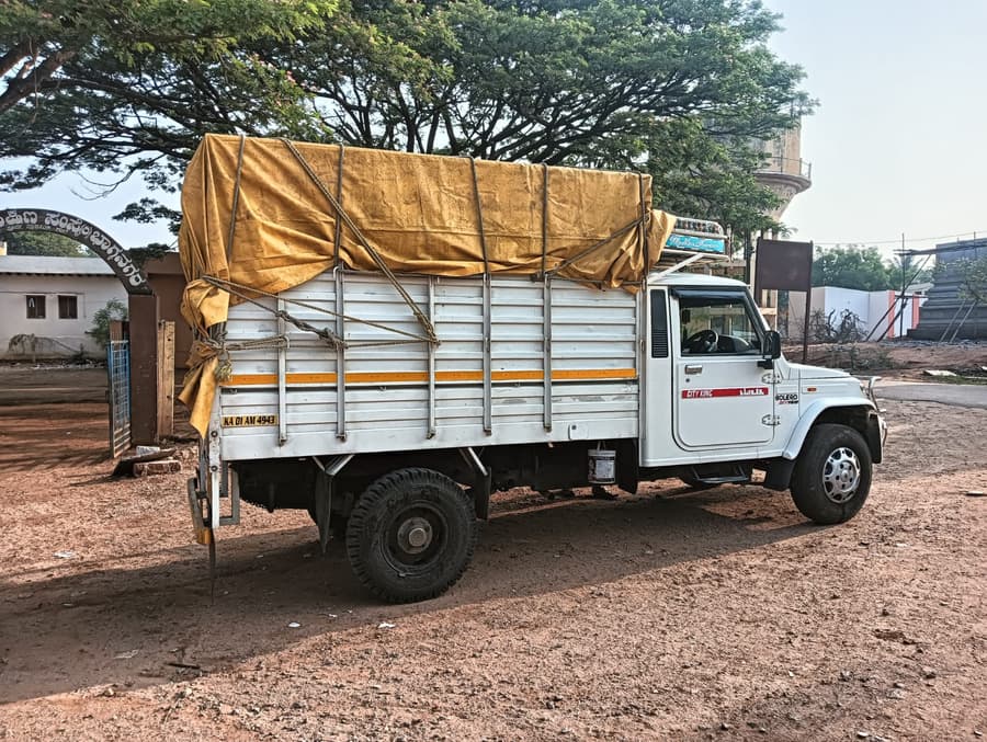 A loaded vehicle en route on a delivery trip